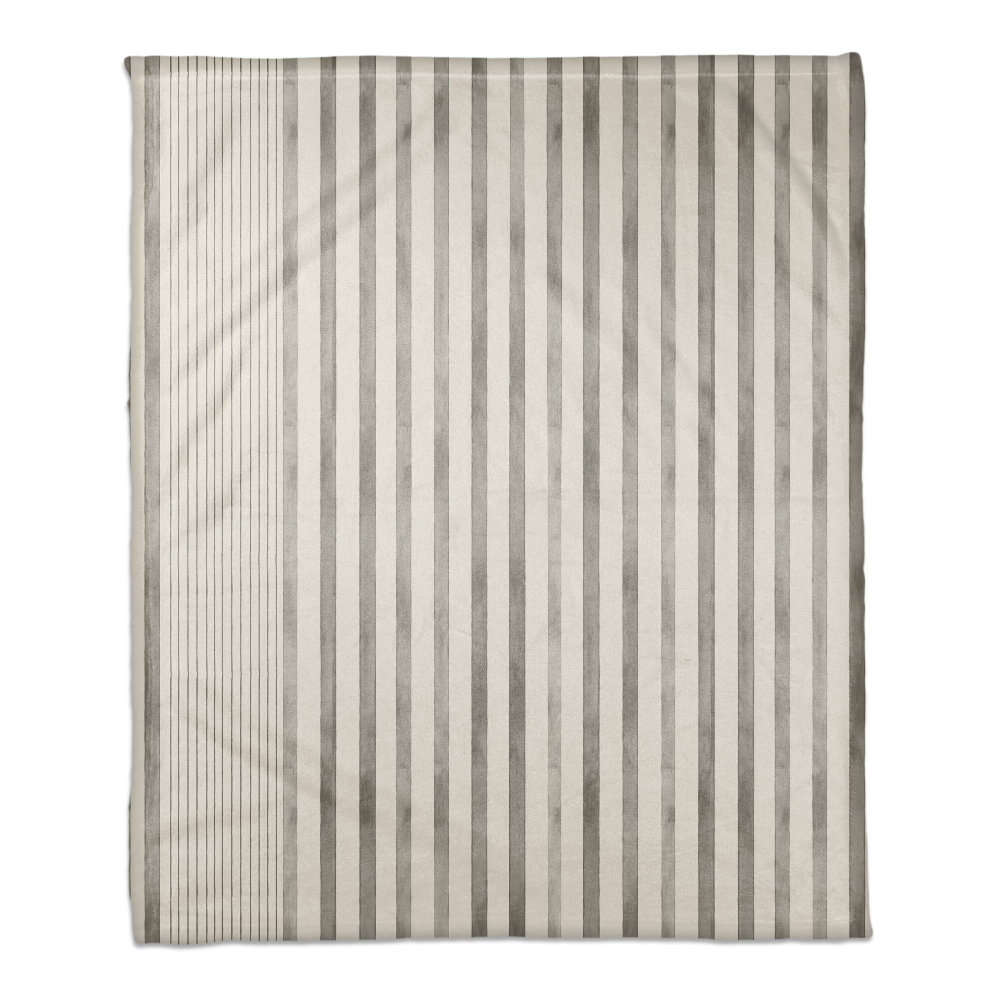Stripes Watercolor Coral Fleece Blanket